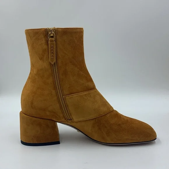 Brand New Gucci Suede Cachemire Boots in Blondie Cognac size 35.5 - Picture 5 of 10